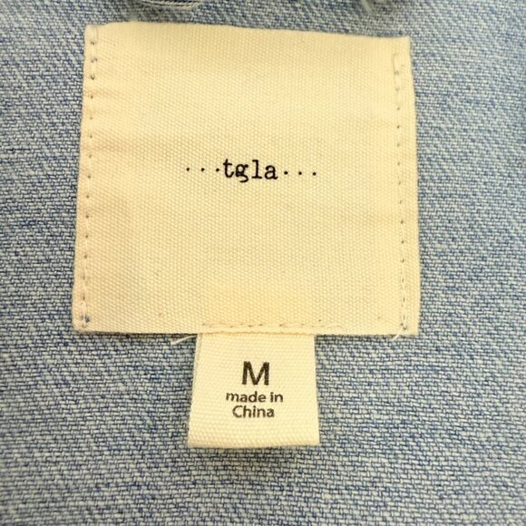 TGLA Denim Jacket Rhinestone Fringe Size M Light Wash Western Cowgirl Jean Coat - Picture 9 of 16